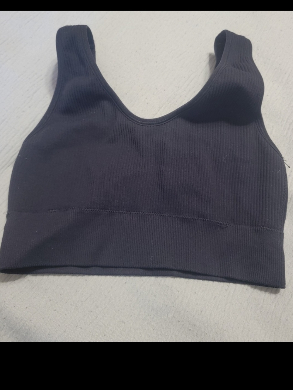 Aerie ribbed black sports bra
